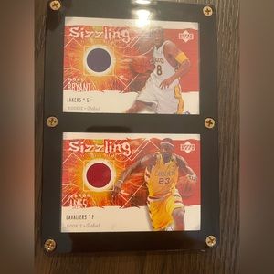 Kobe Lebron upper deck jersey sizzling swatch. Great condition in case
